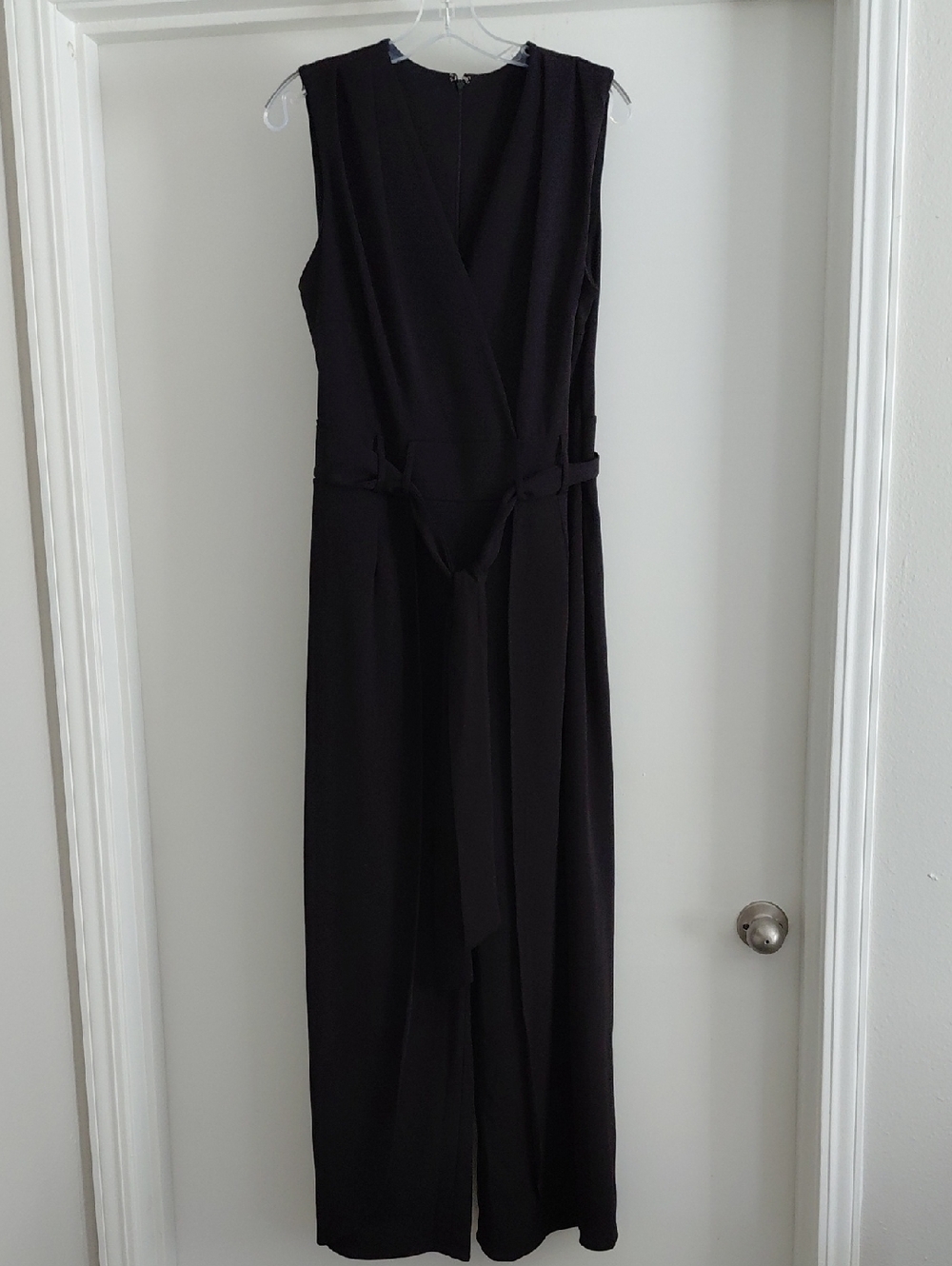 Black Maxi Wrap Romper/Dress with Waist Tie
